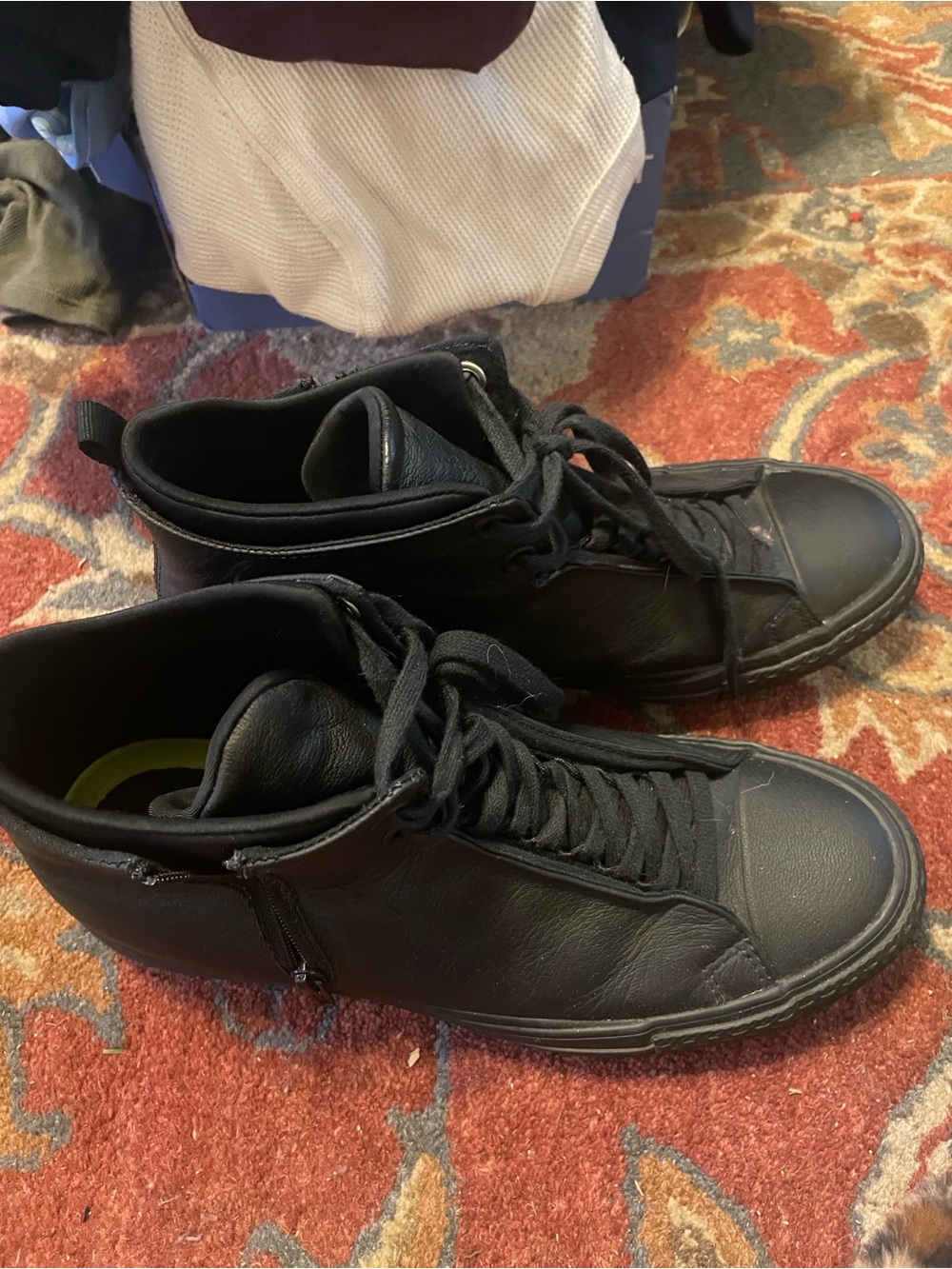 Converse Men's Black High-Top Lace-Up Sneakers with Side Zip